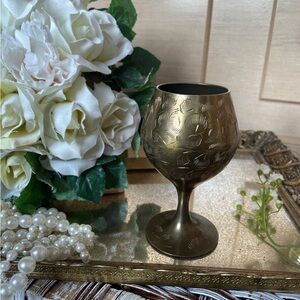 VTG Mid Century Brass Golden Arabian Goblet